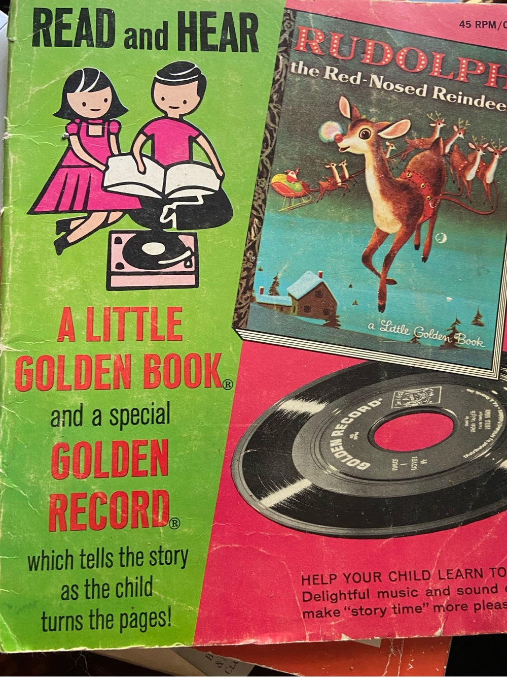 Vintage Christmas CLASSIC Holiday Rudolph the Red-Nosed Reindeer book NO record
